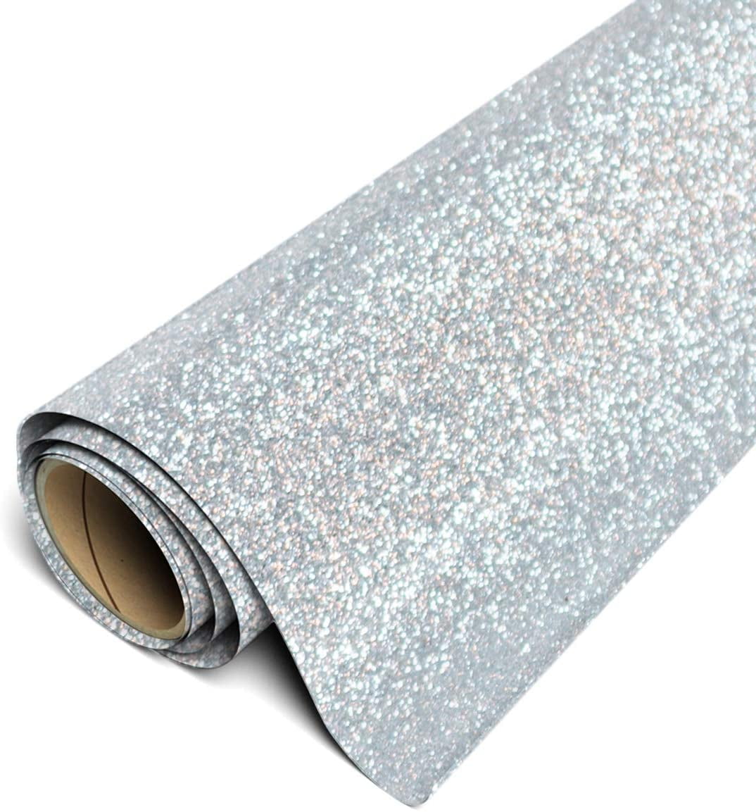 Siser Glitter HTV Iron On Heat Transfer Vinyl 20" x 5ft Roll - Silver