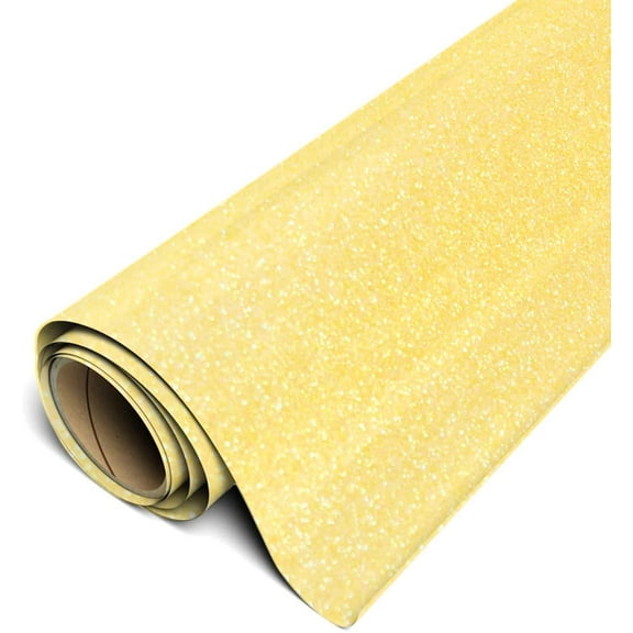 Siser Glitter HTV Iron On Heat Transfer Vinyl 20" x 6ft (2 Yards) Roll - Lemon Sugar