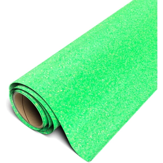 Siser Glitter HTV Iron On Heat Transfer Vinyl 20" x 6ft (2 Yards) Roll - Neon Green