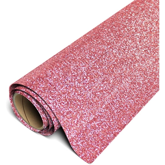 Siser Glitter HTV Iron On Heat Transfer Vinyl 20" x 6ft (2 Yards) Roll - Rose Gold