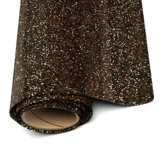 Siser Glitter Heat Transfer Vinyl – Black Gold HTV Iron on Vinyl – 12” x 3 Foot ( 36 inches / 1 yard )