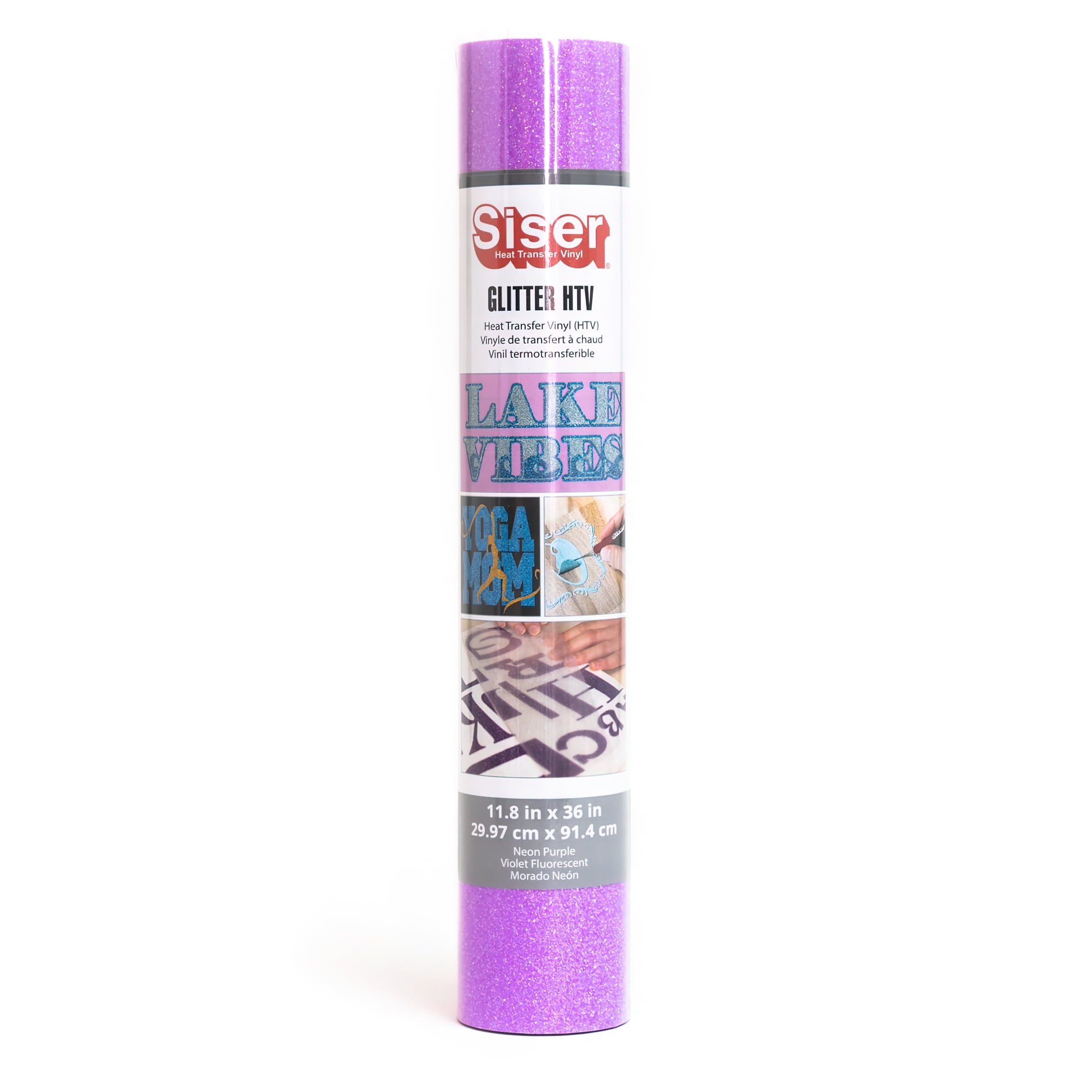 Siser Glitter HTV Vinyl 11.8X36 Roll-Neon Purple
