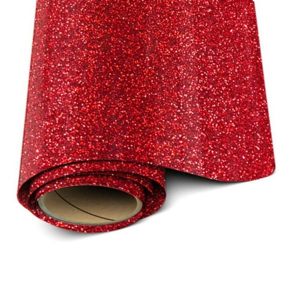 Siser Glitter Heat Transfer Vinyl Red HTV Iron on Vinyl 12 x 3 Foot ( 36 inches / 1 yard )