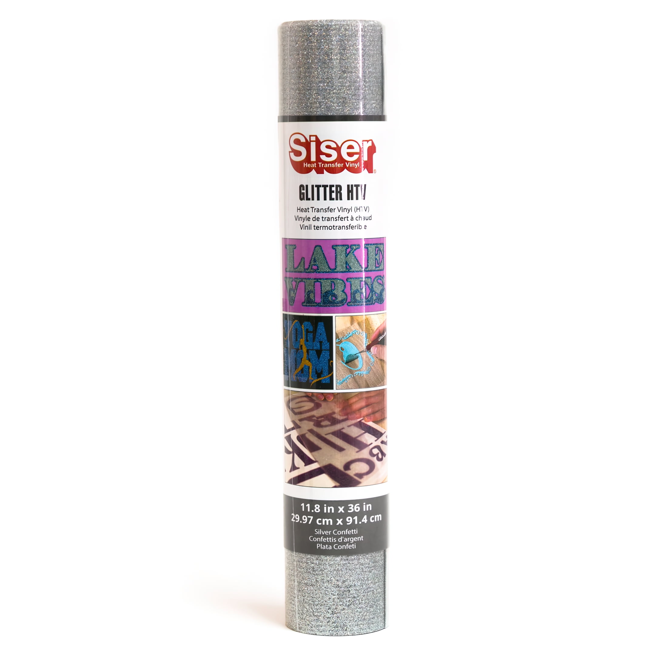 Siser Glitter Heat Transfer Vinyl: Neon Pink , 11.8 x 36 inches 