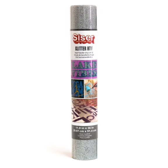 Siser Glitter Heat Transfer Vinyl: Silver Confetti, 11.8 x 36 inches