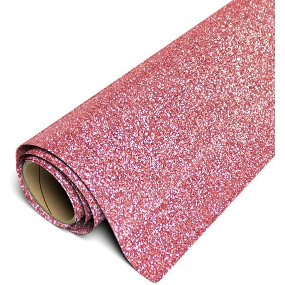 Siser Glitter Iron On Heat Transfer Vinyl 12 Inches by 12 Inches Rose Gold