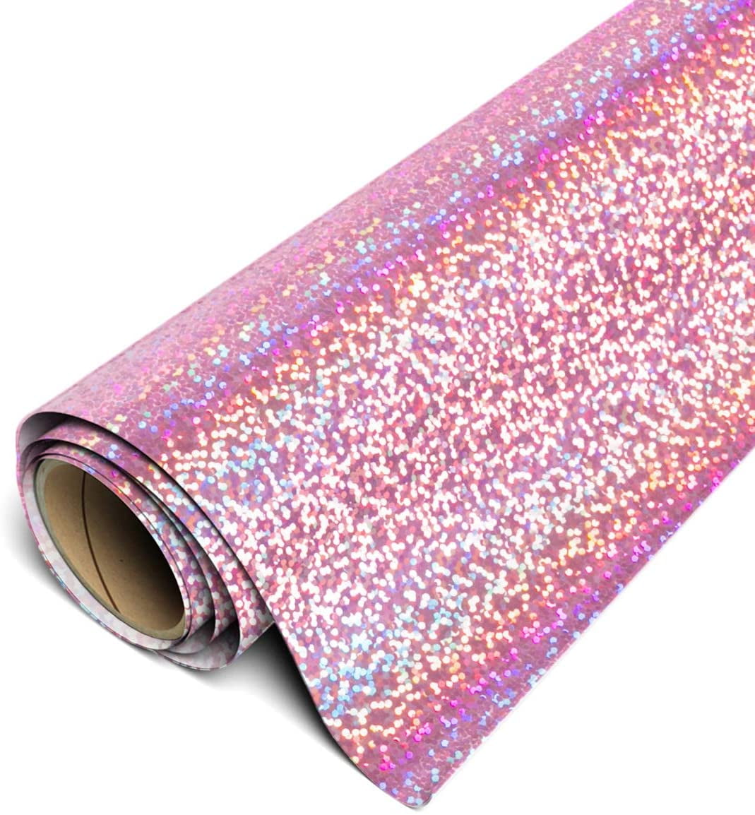 Siser Holographic HTV Iron On Heat Transfer Vinyl 20" x 25ft Roll - Light Pink
