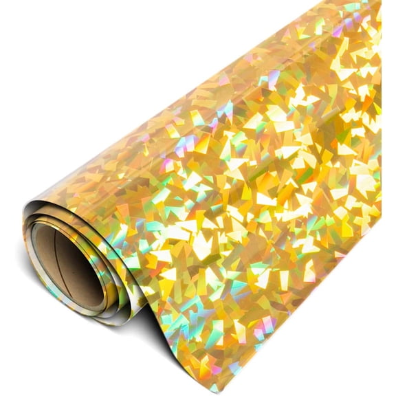 Siser Holographic HTV Iron On Heat Transfer Vinyl 20" x 3ft Roll - Gold Crystal