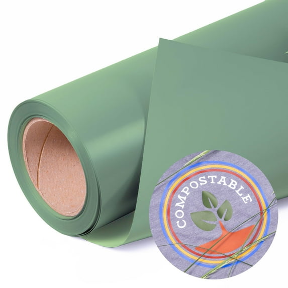 Siser PureHT 19.66" x 75FT Roll Moss Green - Compostable Heat Transfer Material, Compatible with Siser, Cricut, Silhouette and Other Professional/Craft Cutters - CPSIA Certified