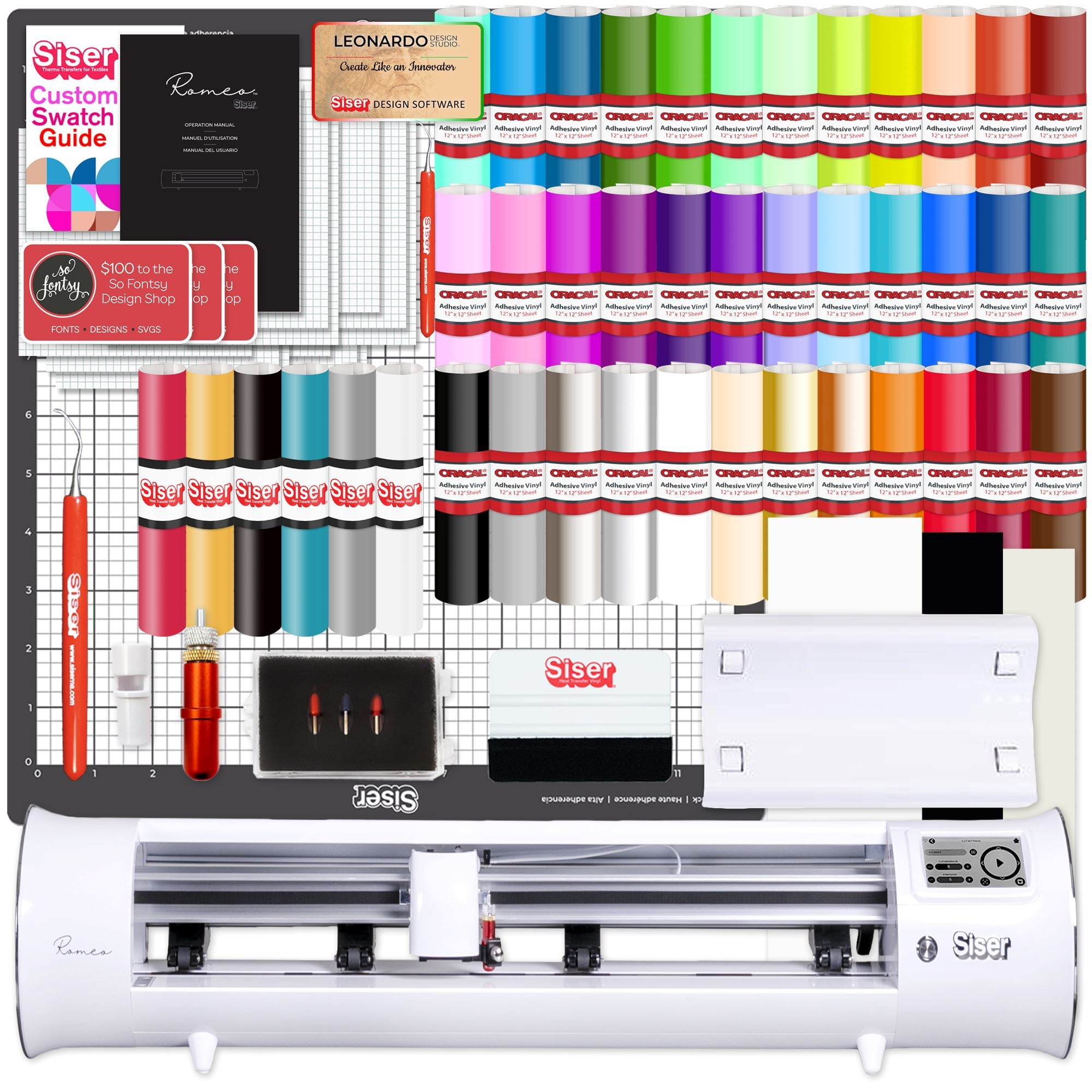 Siser Romeo 24" Deluxe Vinyl & HTV Bundle Walmart Business Supplies