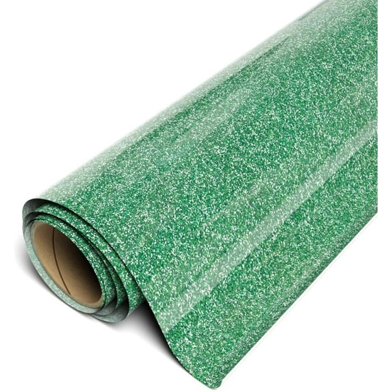 Siser Sparkle HTV Iron On Heat Transfer Vinyl 12" x 25ft Roll - Green Leaf