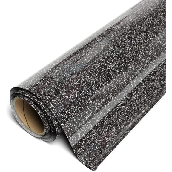 Siser Sparkle HTV Iron On Heat Transfer Vinyl 12" x 2ft Roll - Midnight Black