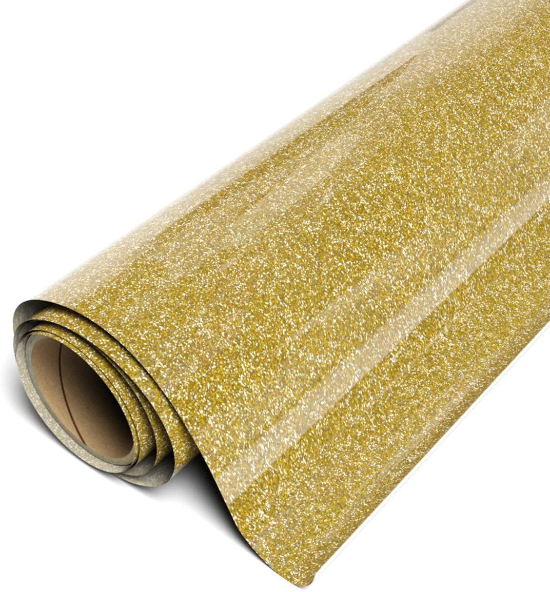 Siser Sparkle HTV Iron On Heat Transfer Vinyl 12" x 30ft (10 Yards) Roll - Gold Star