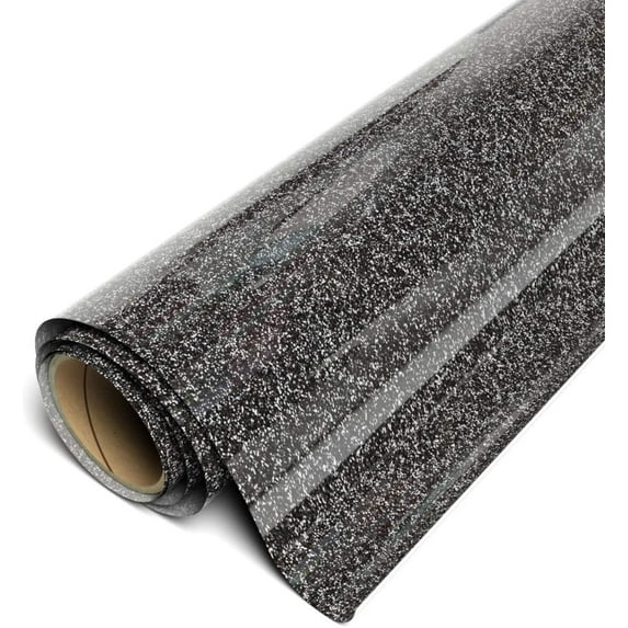 Siser Sparkle HTV Iron On Heat Transfer Vinyl 12" x 30ft (10 Yards) Roll - Midnight Black