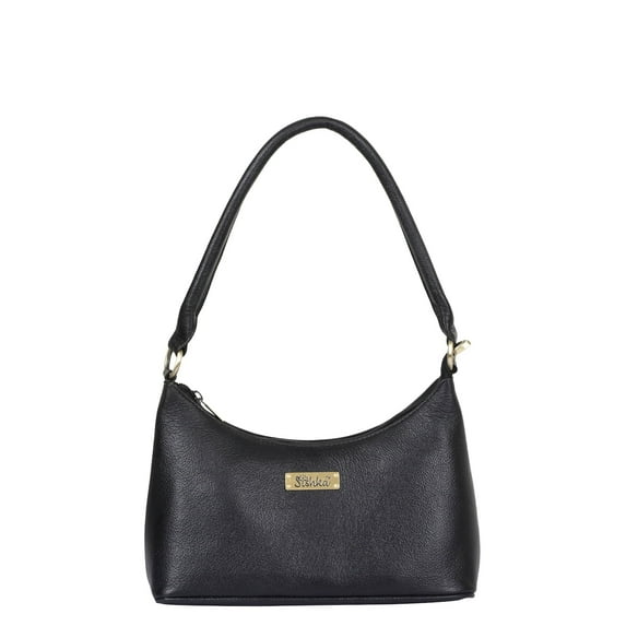 Sishka Black Genuine Leather Hobo Bag – Classic Tote Bag, Soft Leather Satchel Purse, Women’s Sling Bag