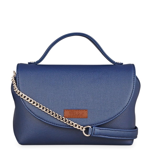 Sishka Blue Crossbody Shoulder Bag for Women in Vegan Leather  Stylish Sling with Top Handle & Adjustable Strap
