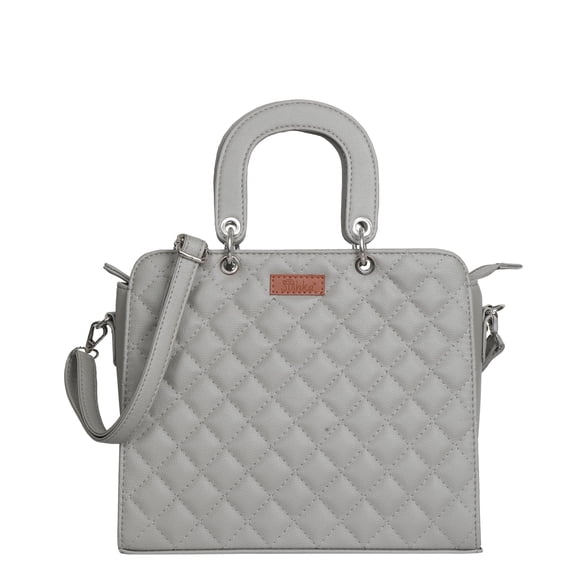 Sishka Grey Womens Laptop Handbag, Sling & Satchel Vegan Leather Tote with Top Handles and Detachable Adjustable Crossbody Strap