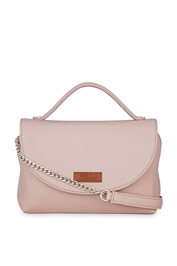 Mauve Crossbody Shoulder Bag for Women in Vegan Leather  Stylish Sling with Top Handle & Adjustable Strap