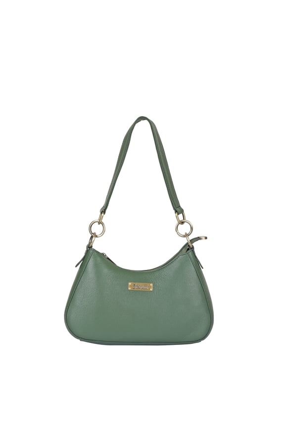 Womens Olive Genuine Leather Ladies Bags Stylish Shoulder Hobo Bag with Single Strap & Top Zipper Closure for Daily & Travel Use