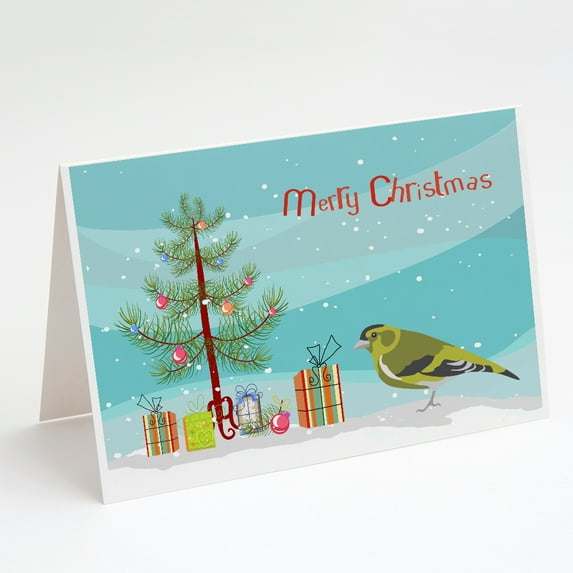 Siskin Merry Christmas Greeting Cards and Envelopes Pack of 8