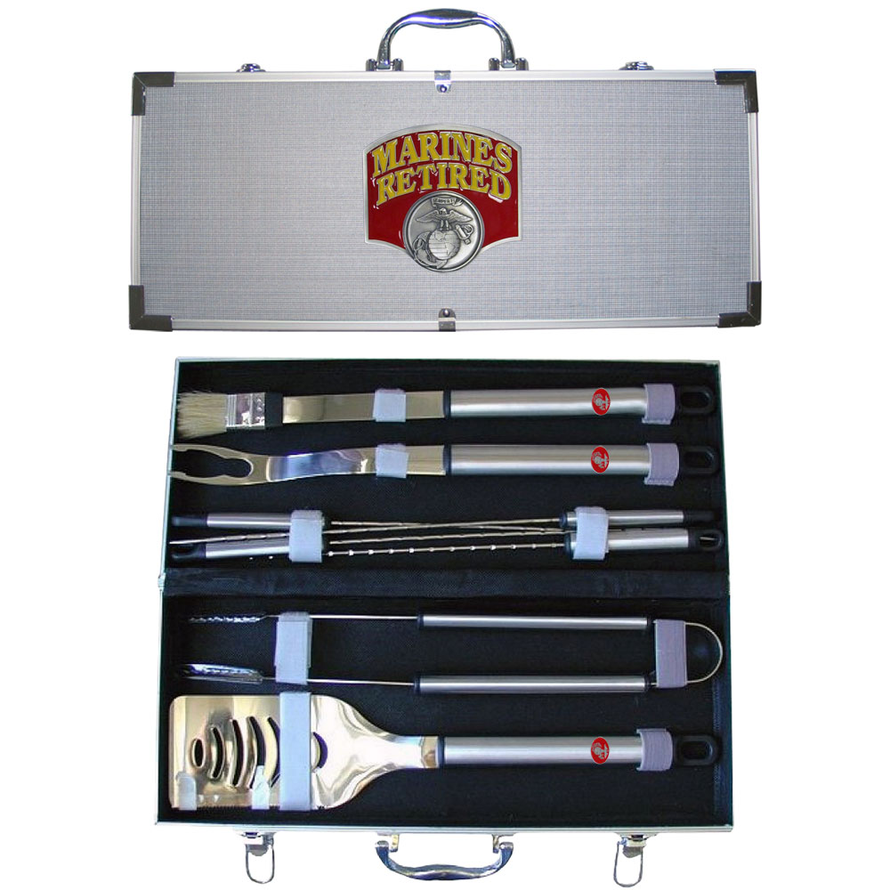Siskiyou - American Heroes 8-Piece BBQ Set with Hard Case, Unites States Marines 'Retired' - image 1 of 2