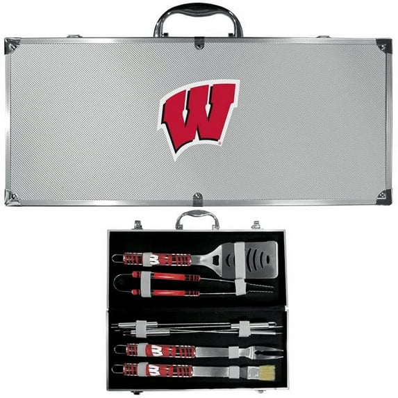 Siskiyou C8BQ51 Unisex NCAA Wisconsin Badgers 8 Piece Tailgater BBQ Set