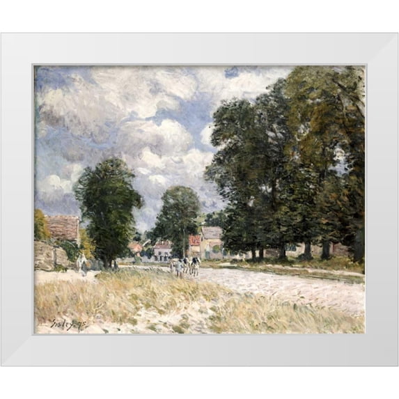 Sisley, Alfred 14x12 White Modern Wood Framed Museum Art Print Titled - The Road To Marly-Le-Roi