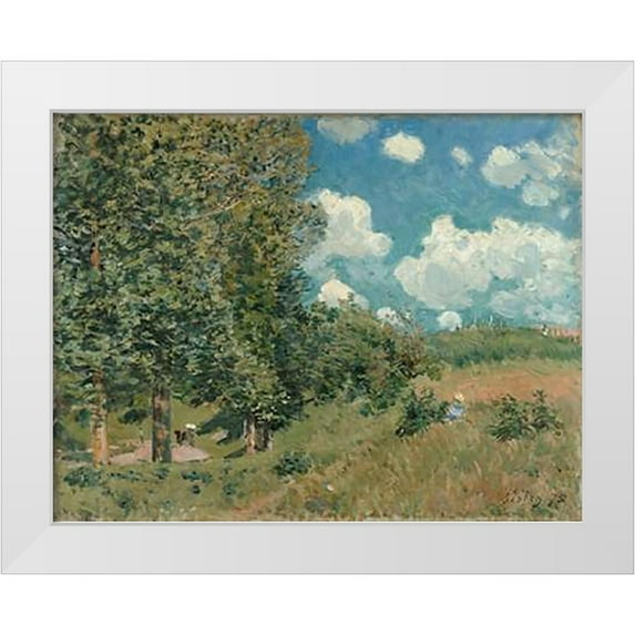 Sisley, Alfred 14x12 White Modern Wood Framed Museum Art Print Titled - The Road from Versailles to Saint-Germain