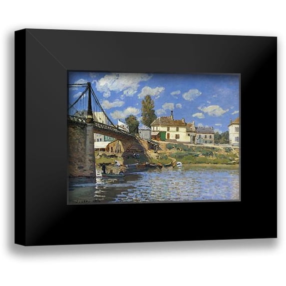 Sisley, Alfred 18x15 Black Modern Framed Museum Art Print Titled - Bridge At Villeneuve La Garenne