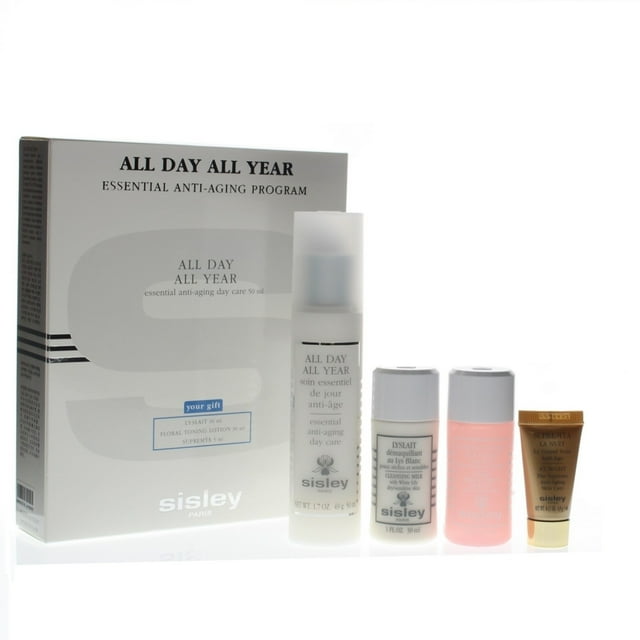 Sisley All Day All Year AntiAging Program 4pc Kit Day Cream Cleansing Toning Night