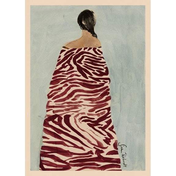 Sissan Richardt - Zebra Robe Print Wall Art, Modern Wall Decor For Living Room Bedroom, 24x36 UNFRAMED