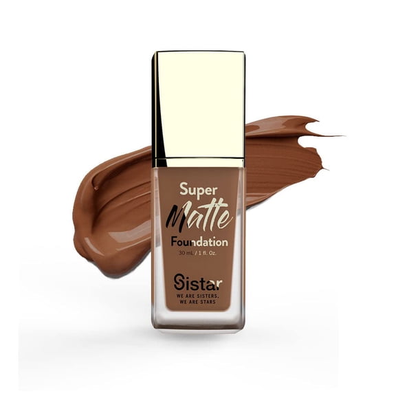 Sistar Super Matte Foundation Perfecting Liquid Foundation Full Coverage Control Shine Weightless Longwearing 30 mL / 1 fl. oz.