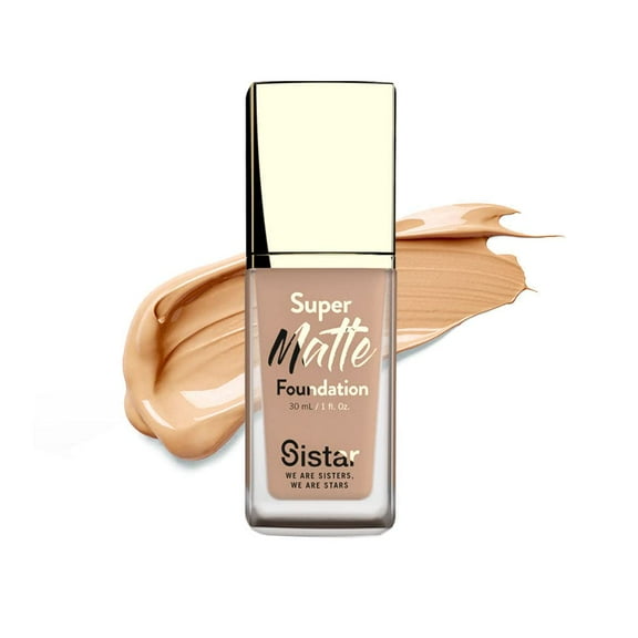 Sistar Super Matte Foundation Perfecting Liquid Foundation Full Coverage Control Shine Weightless Longwearing 30 mL / 1 fl. oz.