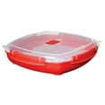 thumbnail image 1 of Sistema 1106ZS Large Microwave Collection Plate w/ Removable Steaming Rack, Red, 1 of 6