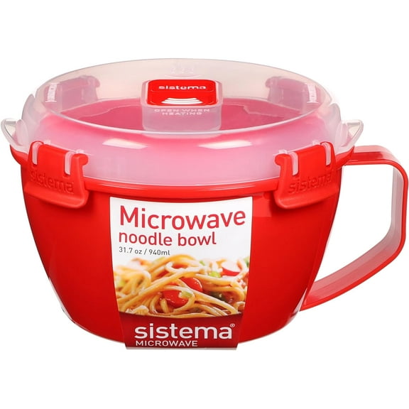 Sistema 1109ZS Microwave Collection Noodle Bowl, 1 Count (Pack of 1), Red