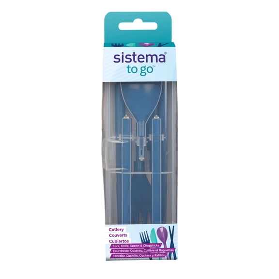 Sistema Cutlery Set TO GO | Modular Travel Cutlery Set with Knife, Fork & Spoon | Durable Case for Storage | BPA-Free Plastic | Dishwasher Safe