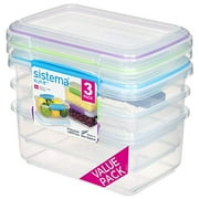 Sistema Food Storage, Polypropylene Assorted, 1L x 3