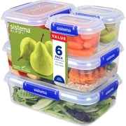 Sistema KLIP IT PLUS Leakproof Food Storage Containers, 6 Count