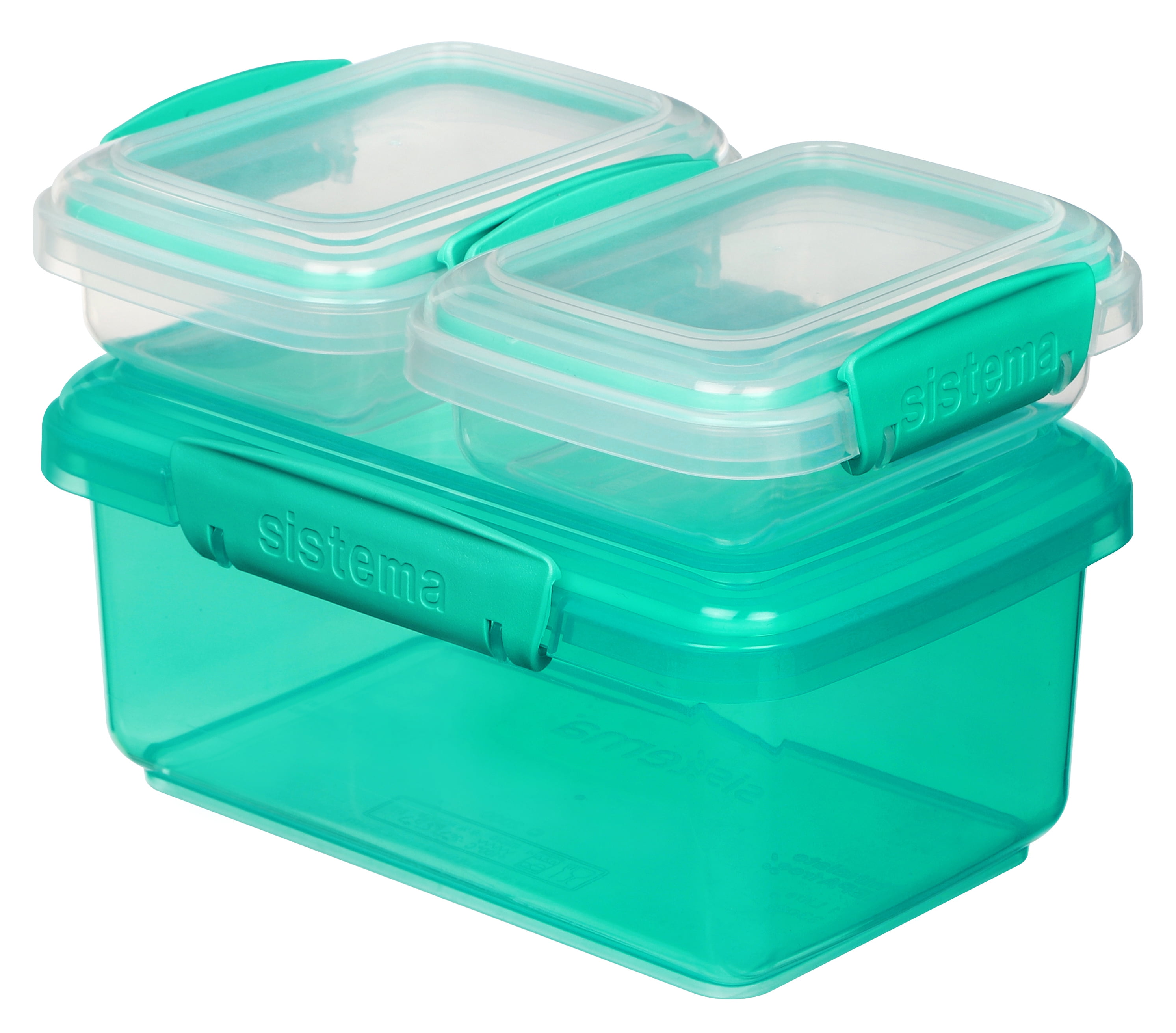 Sistema Klip It Lunch Plus with Sandwich Plastic Food Storage Containers,  Set of 2