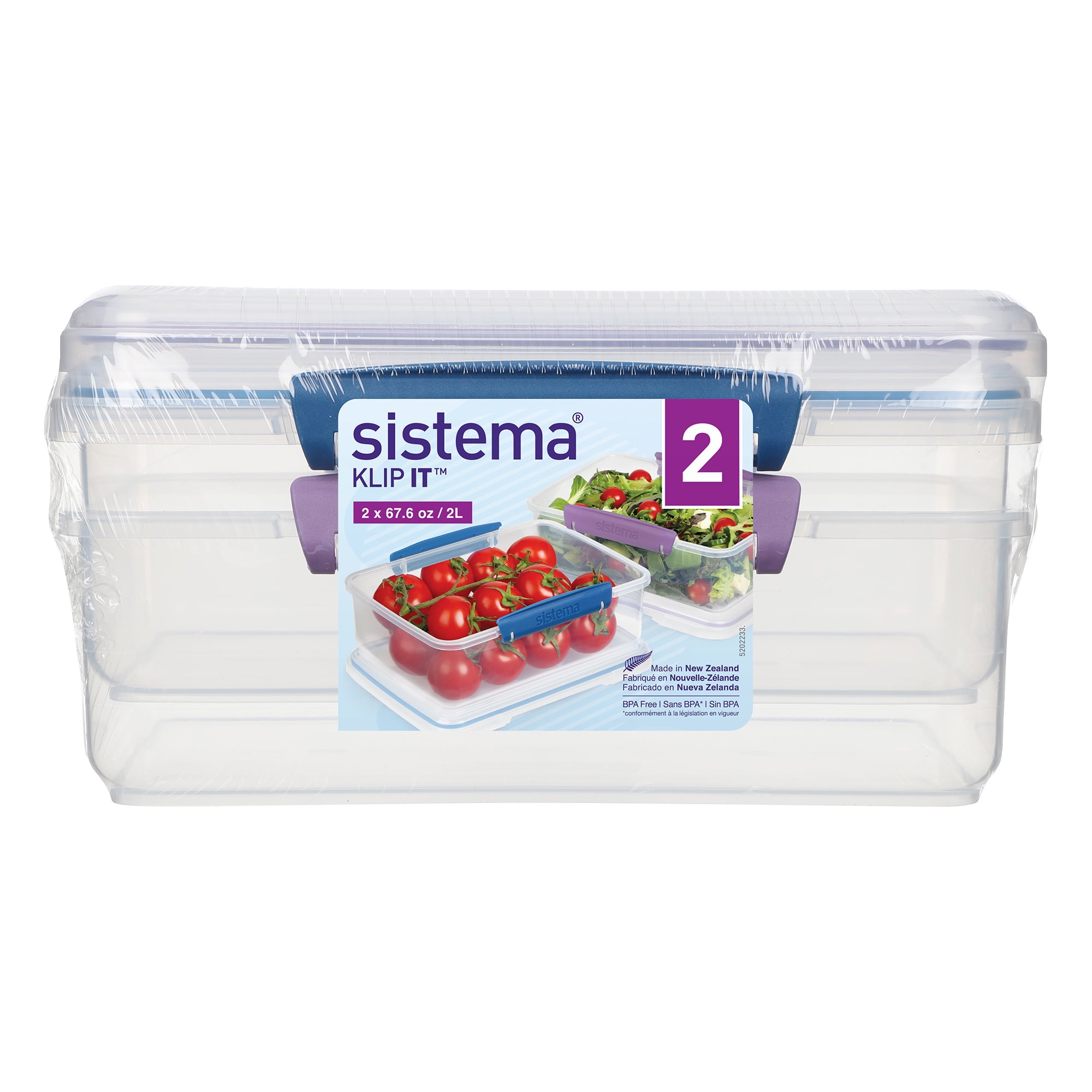 Sistema Klip It 169.07 Oz Clear Food Storage Container - Pack Of 2