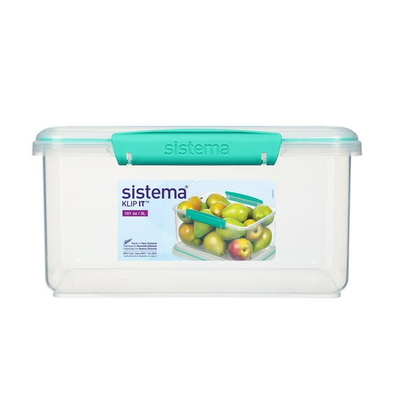 Sistema Klip It Collection Rectangle Food Storage Container, 3Liters, Plastic