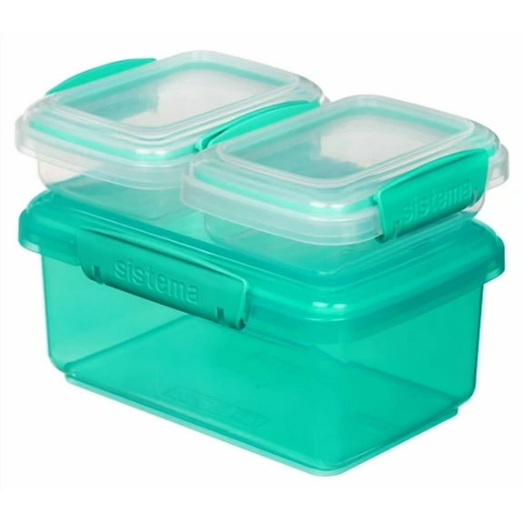 Sistema Klip It Plastic Food Storage Containers, 3 Pack