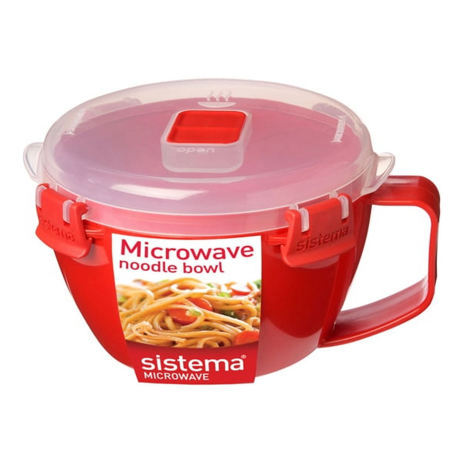 Sistema Microwave Bowl for Noddles, Pasta, and Soup with Lid and Handle