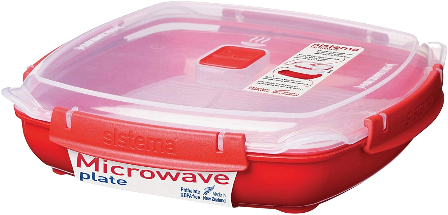 Sistema 1106ZS Large Microwave Collection Plate w/ Removable Steaming