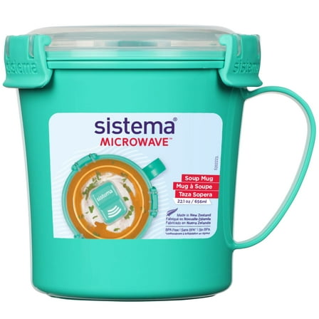 Sistema Microwave Medium Soup Mug | Microwave Food Container | 656ml. | BPA-Free | Minty Teal [21107-8T]