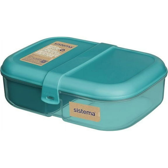Sistema Ocean Bound Plastic Bento Box, 1.1 L Lunch Box, BPA-Free, Assorted Colors, Color May Vary