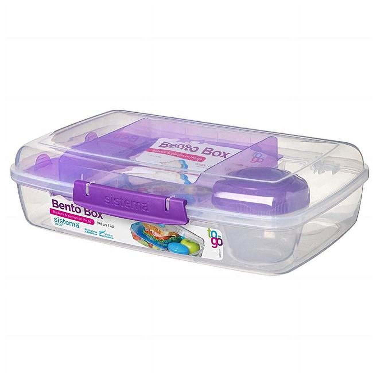 Sistema To Go Bento Box Food Storage Container, Purple - Walmart.com