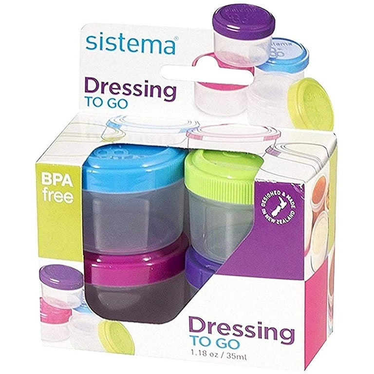 Sistema To Go Collection 1.18 oz. Salad Dressing Containers, Pink