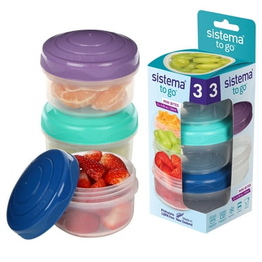 Sistema TO GO Round Mini Bites Food Storage Container, 3 Count