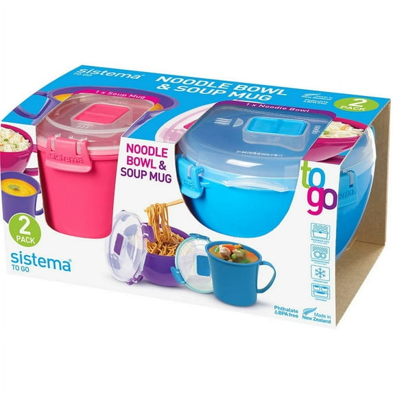 Sistema To Go Soup and Noodle Containers, 2 Pack